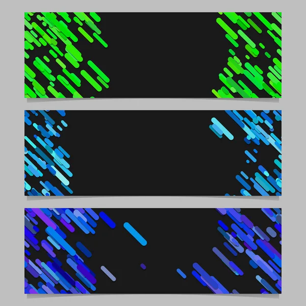 Sada návrhů abstraktní diagonální zaoblené pruhy vzor nápis šablony — Stockový vektor