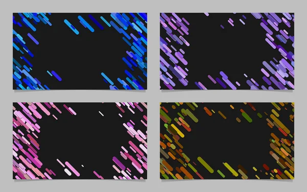 Colore astratto sfondo biglietto da visita impostato con strisce diagonali — Vettoriale Stock