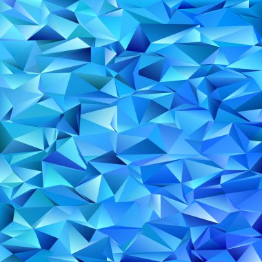 Mavi soyut mozaik kaotik üçgen desen arka plan - geometrik vektör grafiği üçgen çini