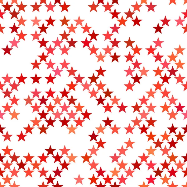 Red seamless pentagram star pattern background - vector design — Stock Vector