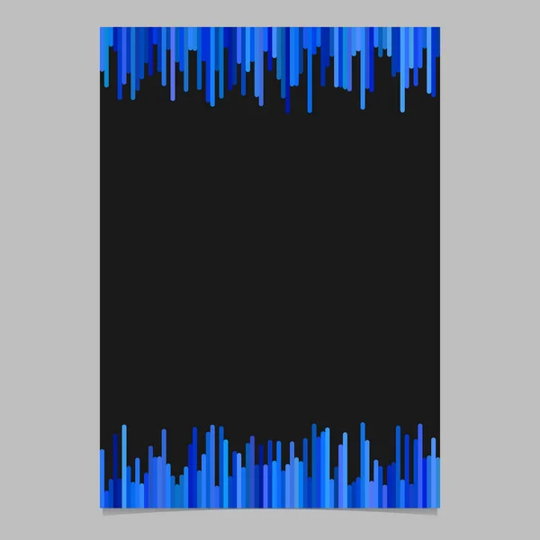 Шаблон страницы из вертикальных полос в синих тонах - векторная иллюстрация брошюры с черным фоном — стоковый вектор