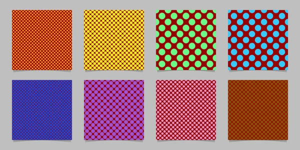 Retro abstrato sem costura polka dot fundo padrão padrão conjunto - coleção vetorial de círculos coloridos — Vetor de Stock