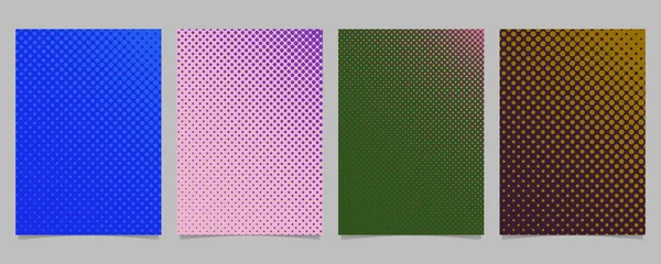 Geometriai félárnyék dot minta brosúra sablon készlet - vektor oldal háttér grafikai design színes körök — Stock Vector