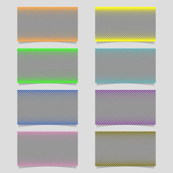 Conjunto de diseño de fondo de tarjeta de visita de patrón de punto medio tono abstracto retro — Archivo Imágenes Vectoriales