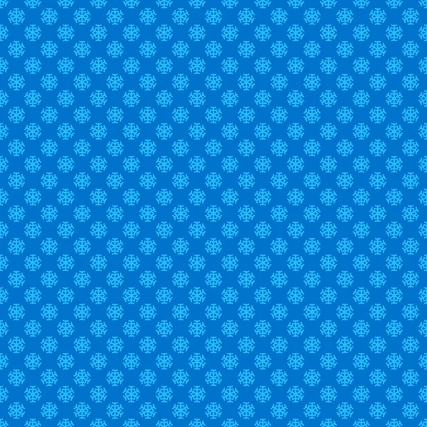 Blu senza cuciture retrò stilizzato fiocco di neve modello carta da parati - vettore decorazione stagionale sfondo — Vettoriale Stock