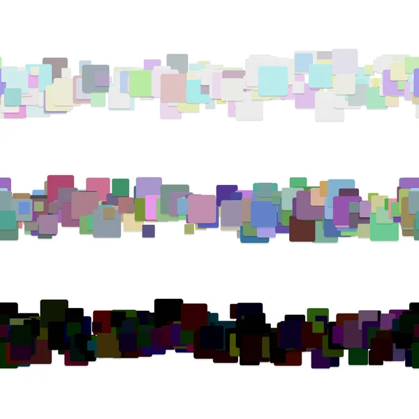 Безшовна сторінка квадратного візерунка, що розділяє набір лінійного дизайну векторні графічні елементи дизайну з кольорових округлих квадратів — стоковий вектор