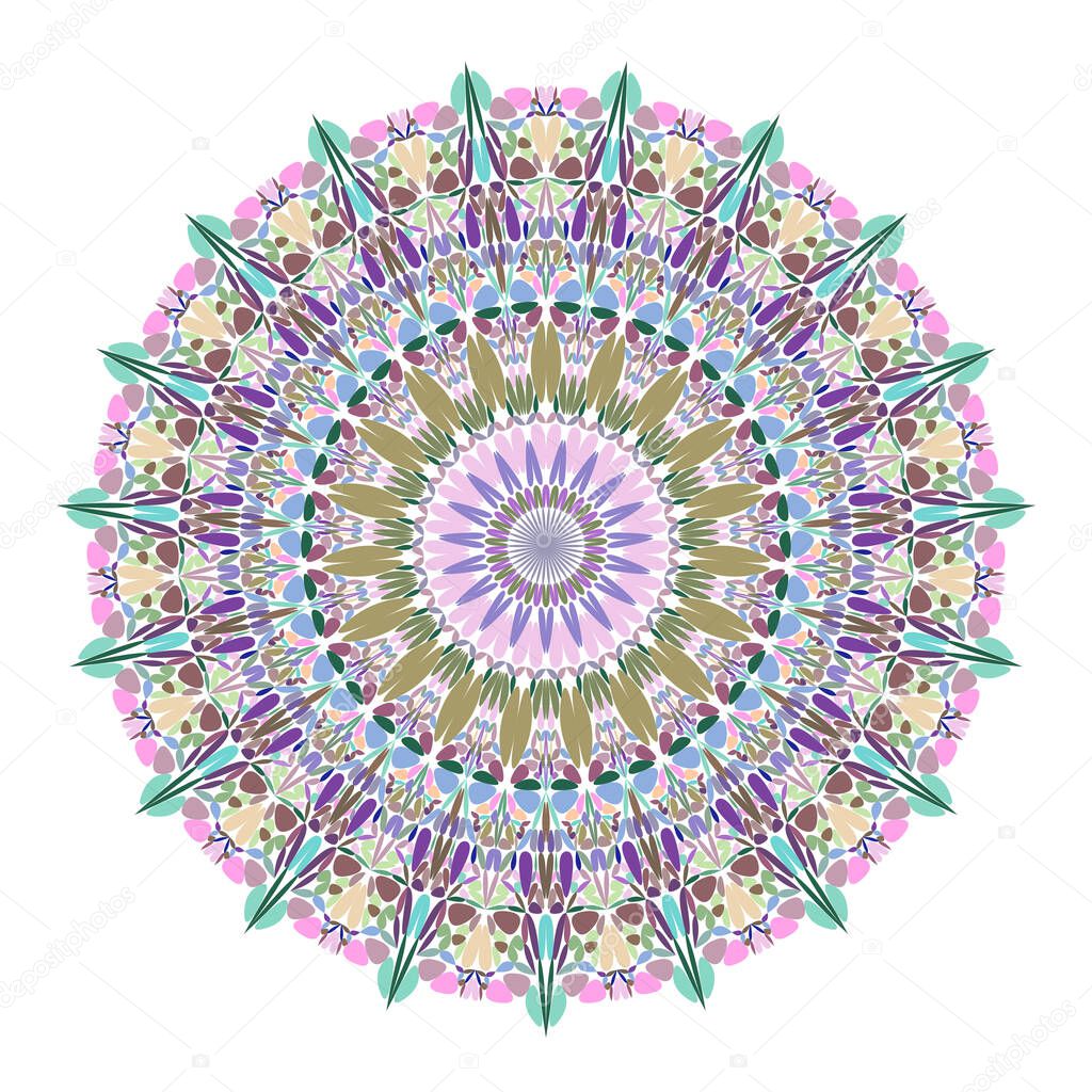 Colorful flower mandala ornament - abstract vecor design