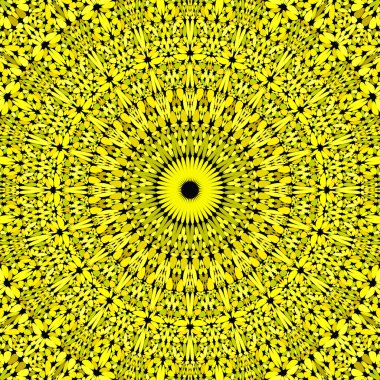 Sarı yapraklı süslü mandala desenli duvar kağıdı - kabile vektör arkaplan grafiği