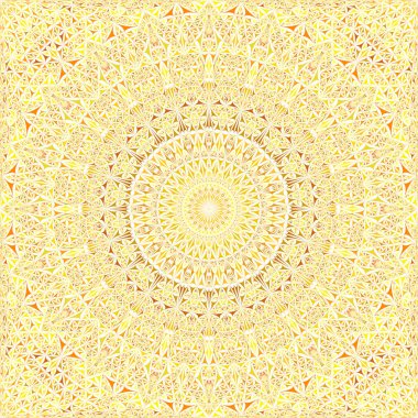 Sarı soyut, pürüzsüz eğri üçgen mozaik mandala deseni
