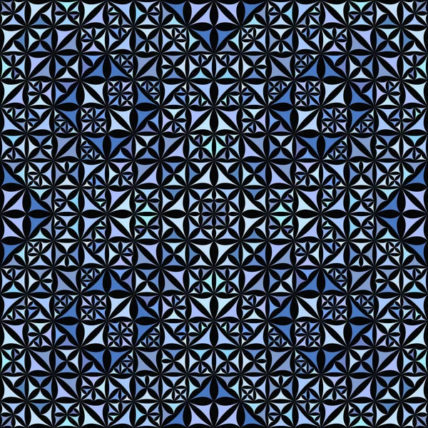 Niebieski bezszwowy abstrakcyjny zakrzywiony trójkąt mozaika kalejdoskop tapety wzór — Wektor stockowy