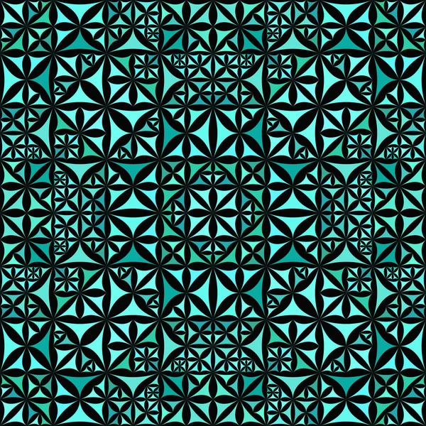 Conception de fond de motif kaléidoscope sans couture turquoise — Image vectorielle