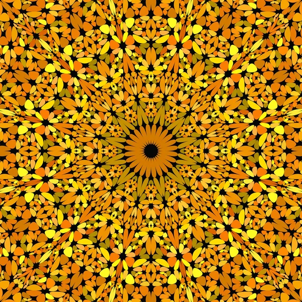 Bunte Blumen Mosaik Mandala-Muster Tapete — Stockvektor