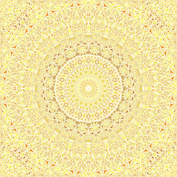 Yellow abstract seamless curved triangle mosaic mandala pattern — 스톡 벡터