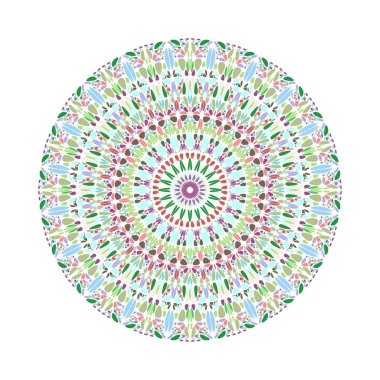 Geometrik soyut yuvarlak dairesel renkli taç desenli mandala