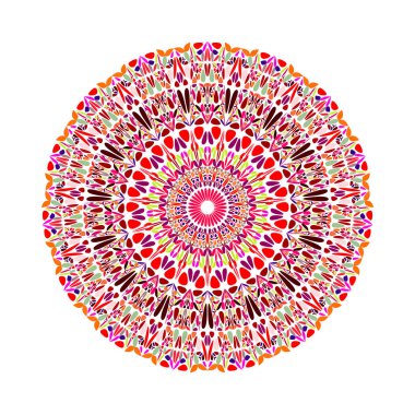 Dairesel renkli soyut yuvarlak botanik desenli mandala