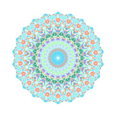 Yuvarlak renkli geometrik üçgen kiremit deseni mandala