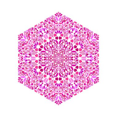 Süslü renkli mozaik altıgen sembolü şablonu