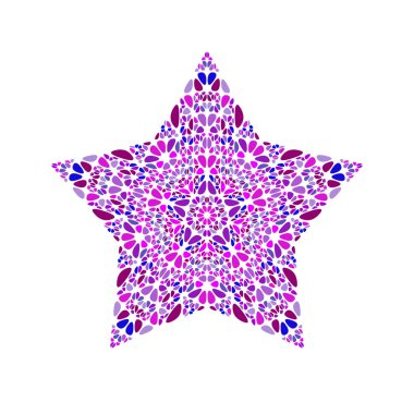 Geometrik renkli soyut çiçek süsü yıldız şekli