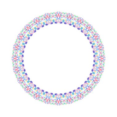 Geometrik soyut çakıl mozaik yuvarlak çelenk