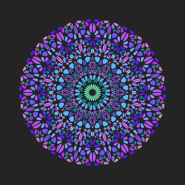 Abstract ronde kleurrijke bloem patroon mandala kunst — Stockvector
