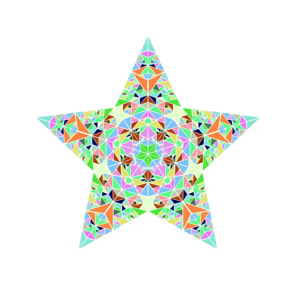 Símbolo de estrela de mosaico de mosaico isolado geométrico colorido poligonal — Vetor de Stock