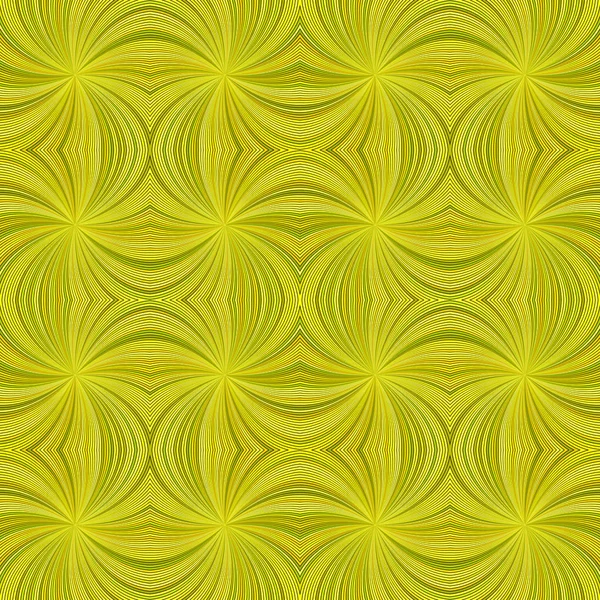 Amarelo sem costura abstrato hipnótico curvo ray burst stripe fundo padrão - design vetorial — Vetor de Stock