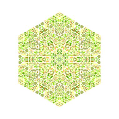 Soyut renkli çiçek altıgen logo şablonu