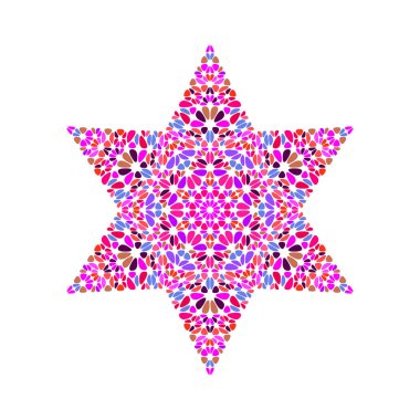 İzole çiçek yıldızı çokgeni - geometrik beşgen vektör elementi