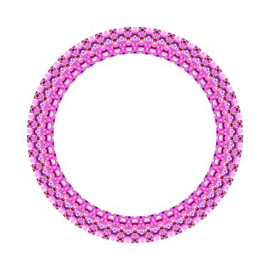 Geometrik izole renkli karo mozaik yuvarlak kenarlık