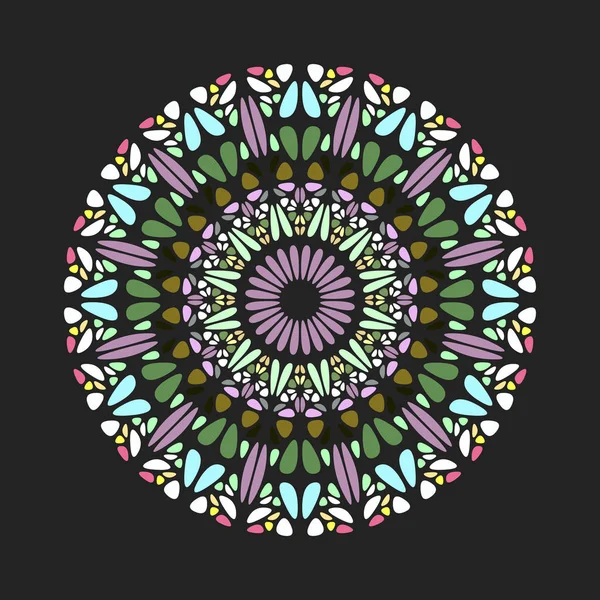 Colorful circular geometrical abstract stone pattern mandala — Stock Vector
