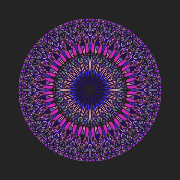 Modèle de fleur géométrique abstraite colorée ronde mandala — Image vectorielle