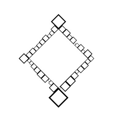 Asgari geometrik modern köşegen kare rozet tasarım elementi