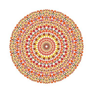 Yuvarlak, dairesel renkli çakıl süsü mandala