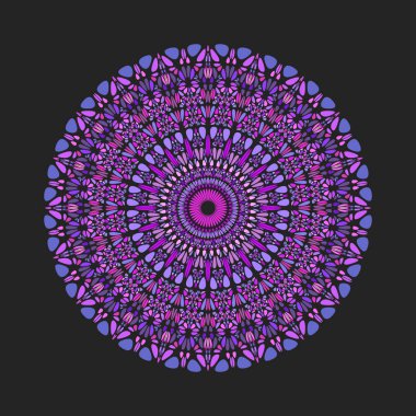 Dairesel soyut renkli yuvarlak yaprak desenli mandala