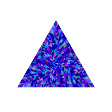 Geometrik izole edilmiş renkli fayanslı mozaik üçgen şekli