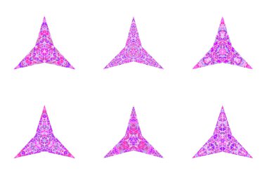 Çokgen izole edilmiş soyut mozaik süs yıldız seti