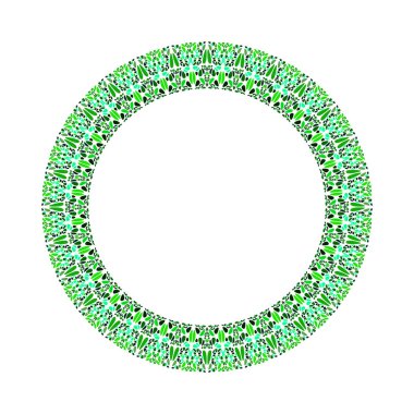 Soyut çiçek kenarı - dairesel yuvarlak vektör elementi