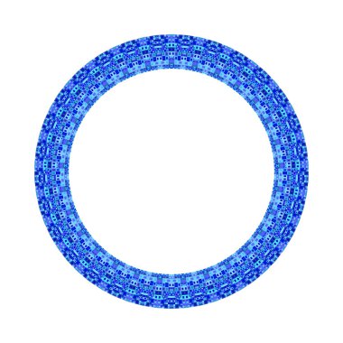 Soyut izole edilmiş renkli fayanslı mozaik daire çelengi