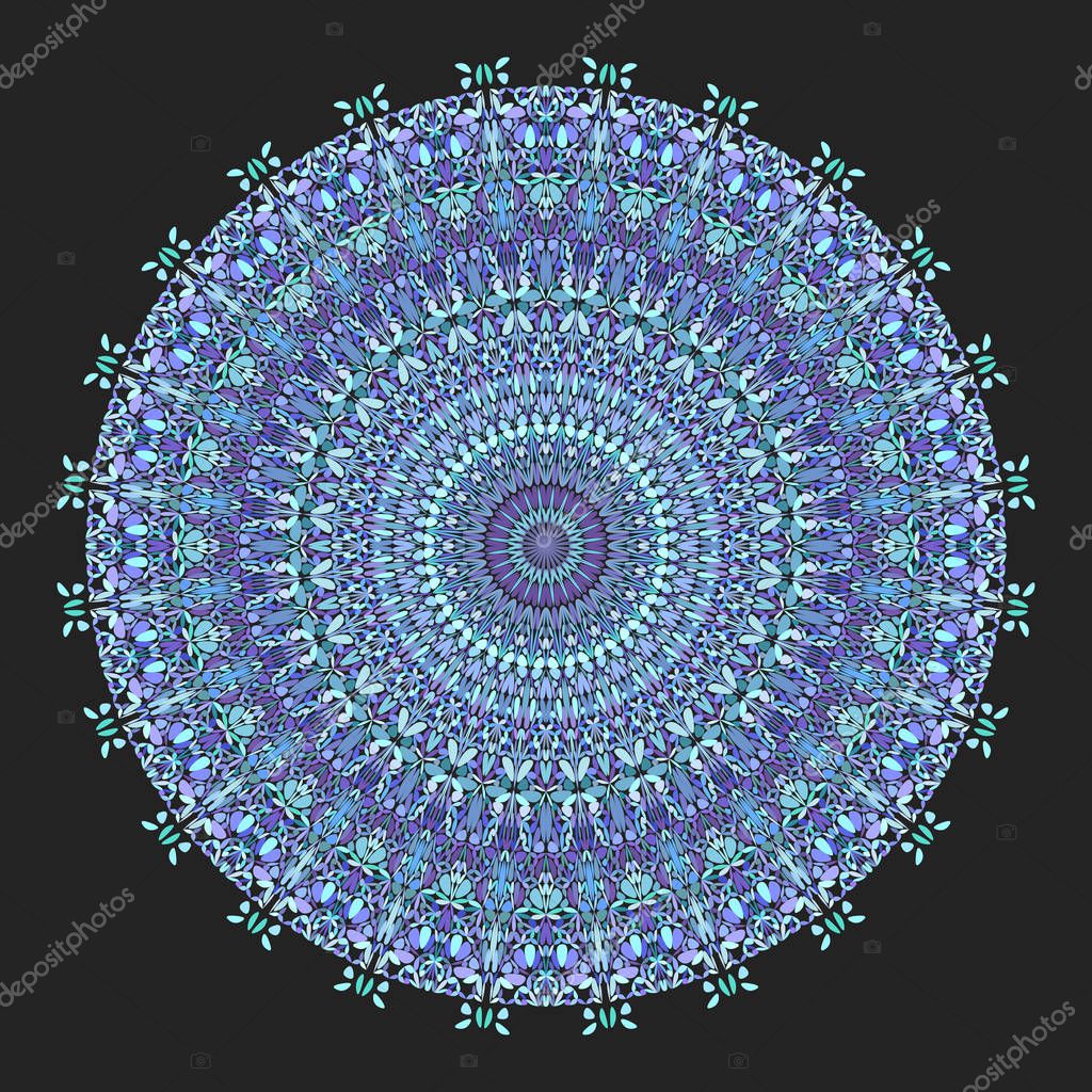 Colorful flower mandala ornament - circular abstract vector design element
