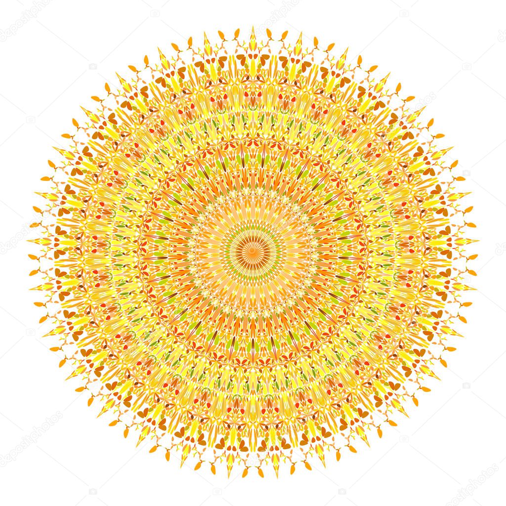 Colorful flower mandala ornament - circular abstract vecor design element