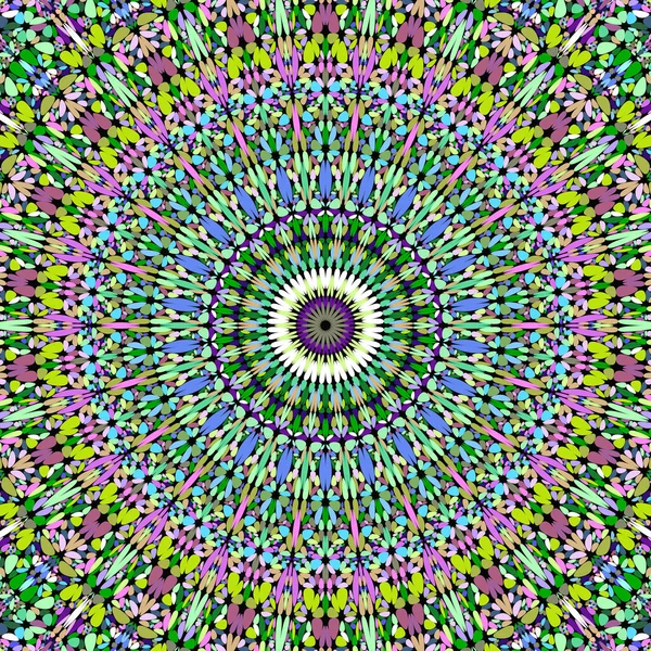 Цветочная мозаика мандала дизайн фона - абстрактный векторный орнамент — стоковый вектор