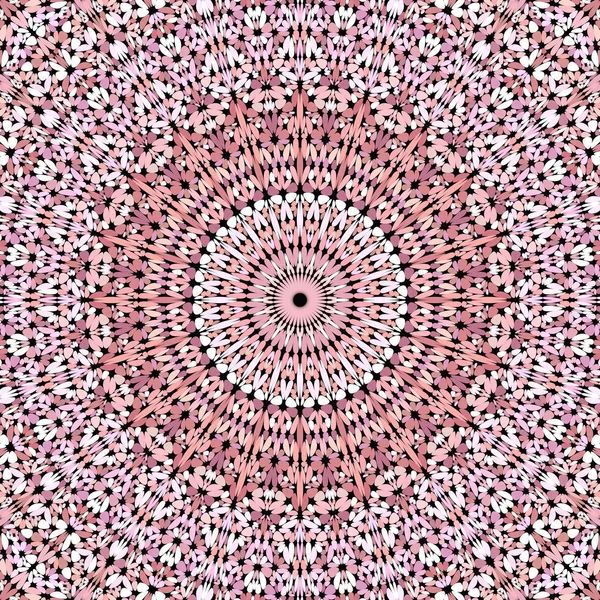 Розовый цветочный мозаичный рисунок мандала фон - симметричный векторный орнамент — стоковый вектор