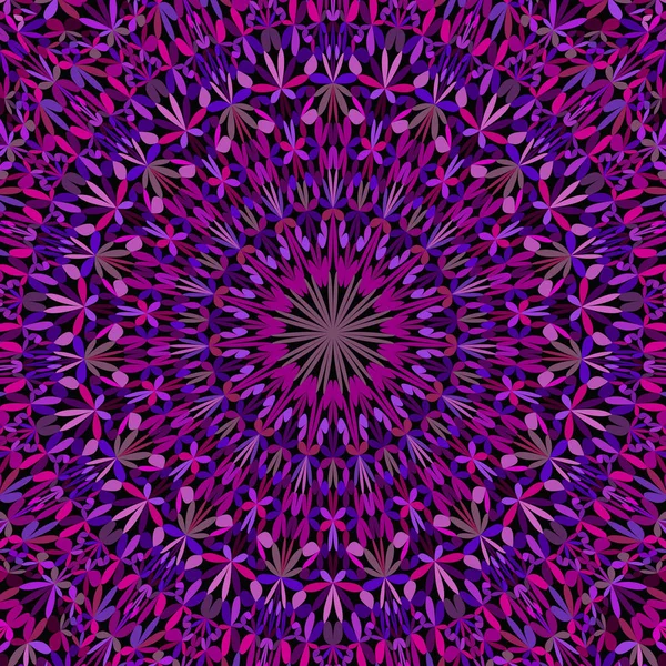 Paarse bloemen versierde mandala patroon achtergrond — Stockvector