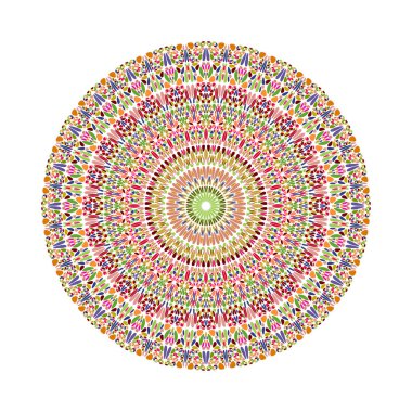 Soyut renkli yuvarlak yuvarlak taç desenli mandala