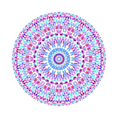 Dairesel soyut geometrik renkli çiçek desenli mandala