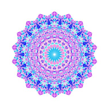 Renkli yuvarlak soyut geometrik üçgen süsleme mandala