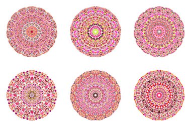 Yuvarlak soyut dairesel çiçek süsleme Mandala seti