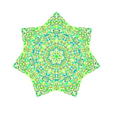 Renkli geometrik soyut çiçek mozaiği yıldız çokgeni