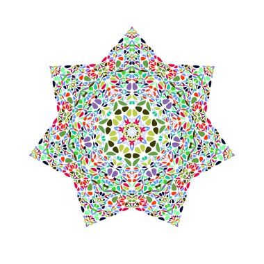 İzole edilmiş çiçek yıldız şekli - süslemeli renkli vektör elementi