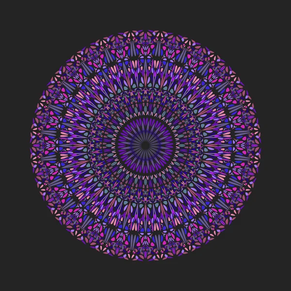 Buntes geometrisches kreisrundes Mandala mit runden Blütenblättern — Stockvektor